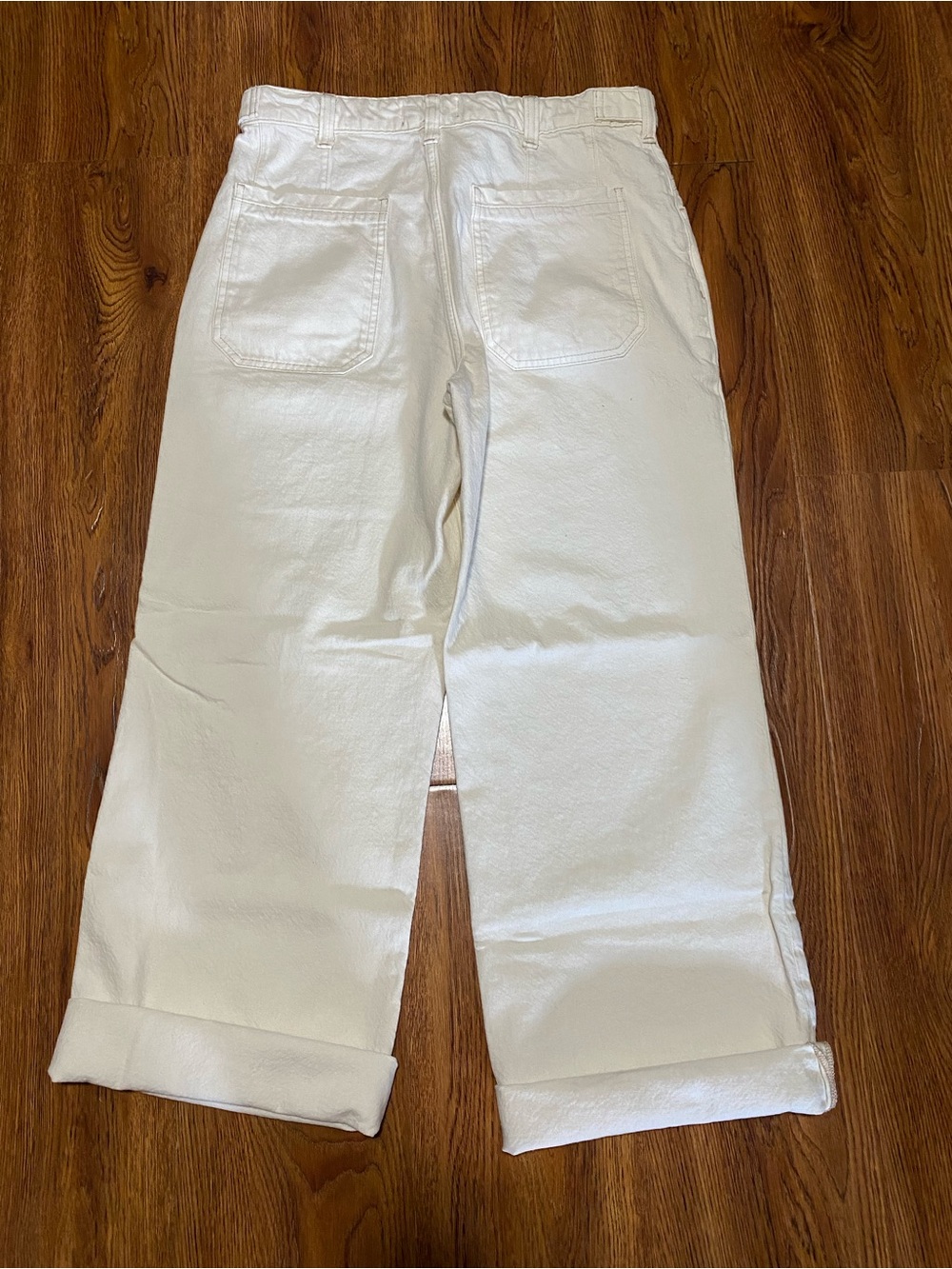 Free People We The Free Off-White Palmer Cuffed Wide-Leg Jeans Size 30 - Picture 3 of 6